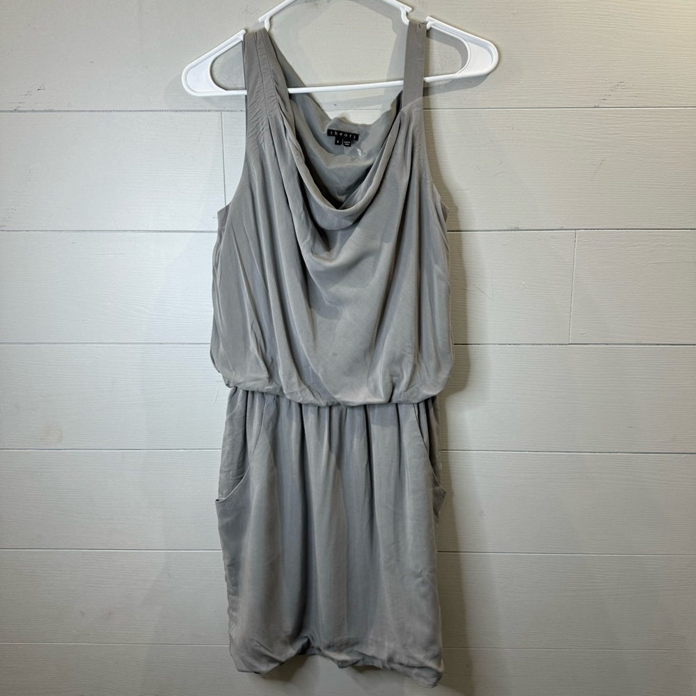 Theory | Women's Elegant Gray Sleeveless Dress Size 4